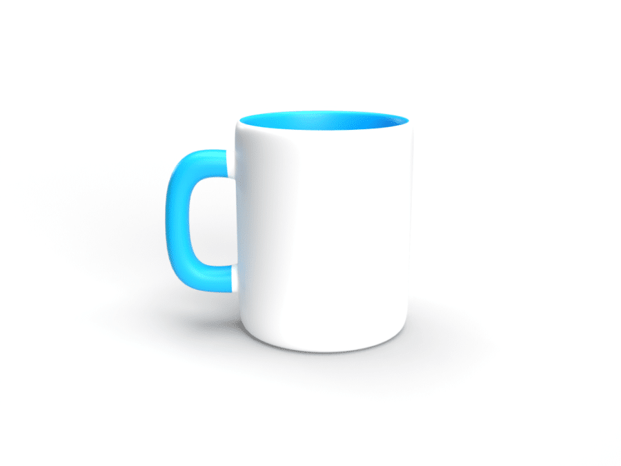 Personalisierte Tasse mit farbiger Innenseite 8 Taza azul personalizada