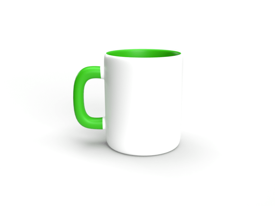 Personalisierte Tasse mit farbiger Innenseite 4 Taza verde claro personalizada