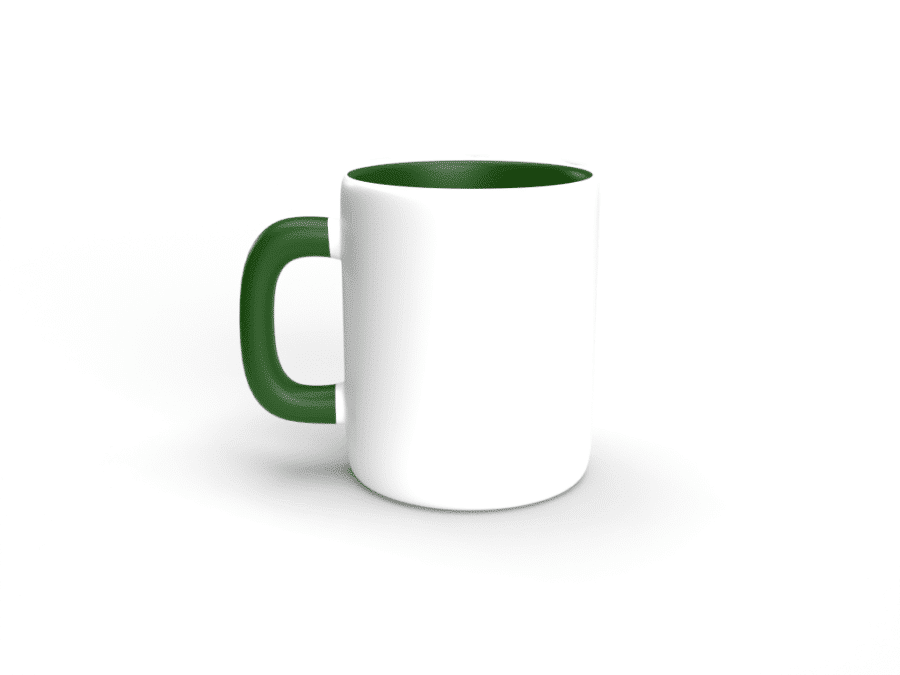 Personalisierte Tasse mit farbiger Innenseite 5 Taza verde oscuro personalizada