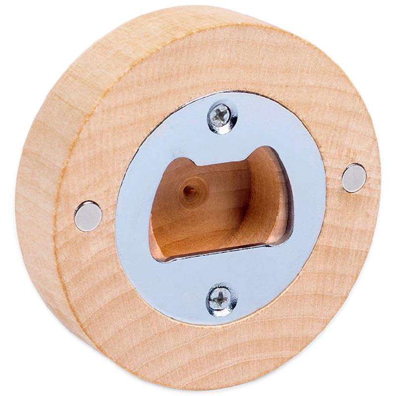 Personalisierter Holz-Flaschenöffner mit Magnet 1 Abre botellas de madera con imán