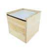 Caja de madera en forma de cubo con tapa superior deslizable personalizable mediante sublimación.