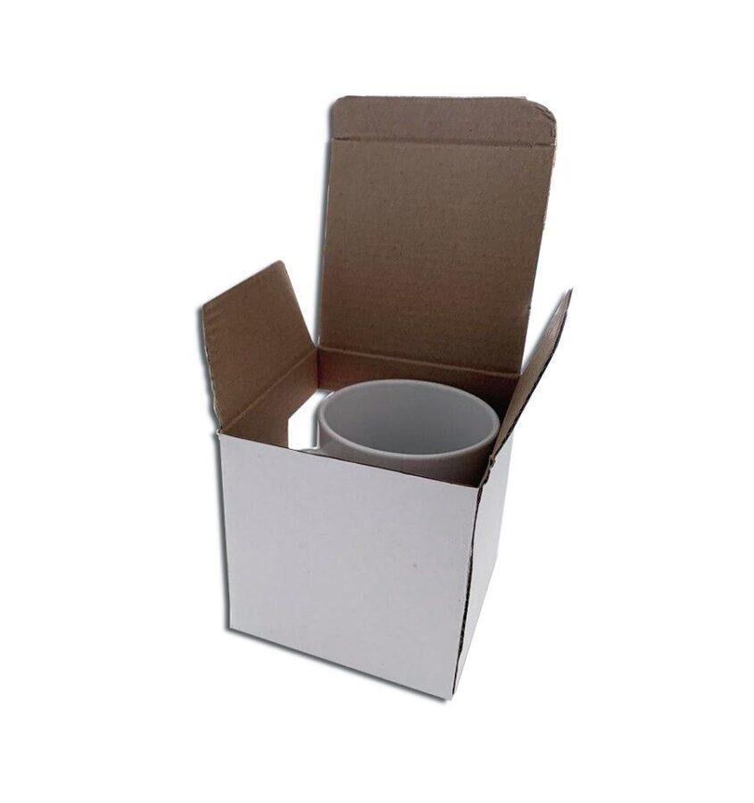 Custom mug box 3 Caja de cartón blanca para taza