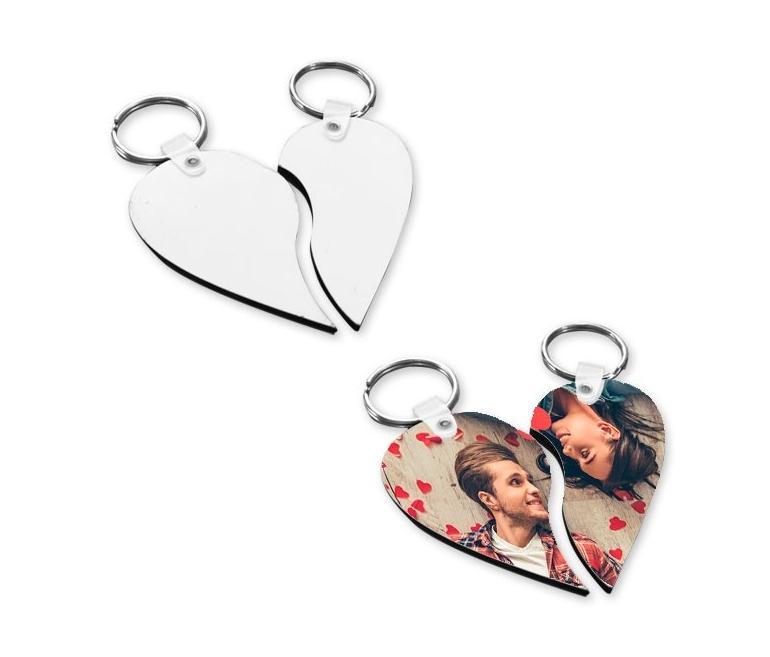 Personalisierter Doppelherz-Schlüsselanhänger 1 Llavero corazón doble