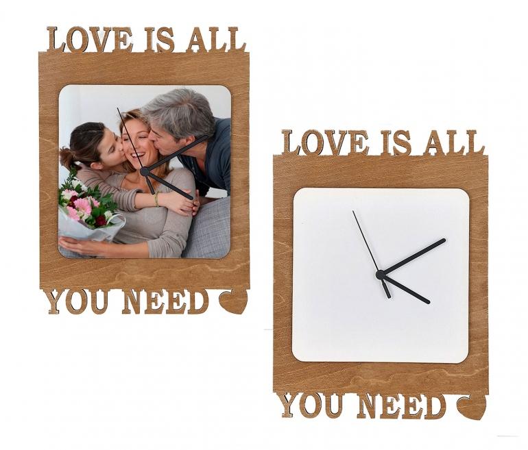 Custom LOVE wooden clock 2 Custom LOVE wooden clock - Image 2