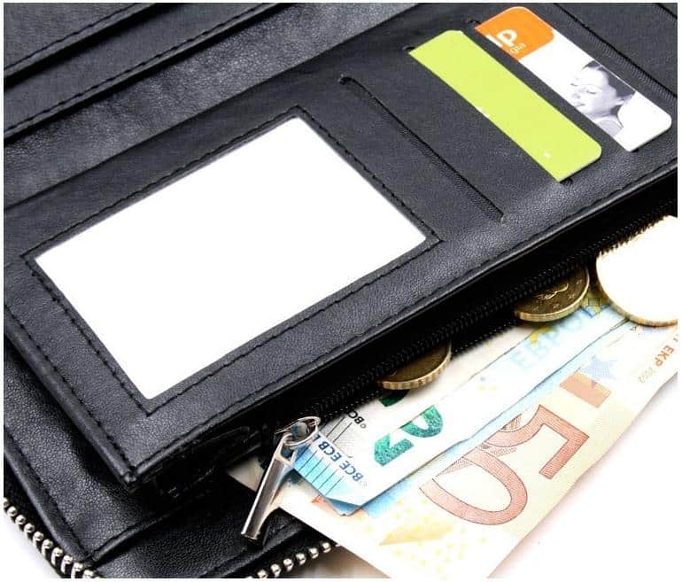 Custom zip wallet 6 Billetero personalizado con cremallera de Luxe