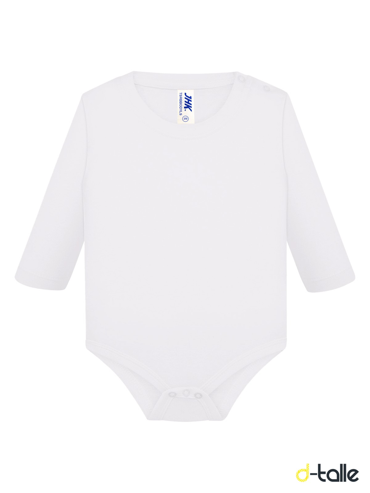 Body nadó personalitzat màniga llarga 2 Body bebé de manga larga personalizado color blanco, vista delantera