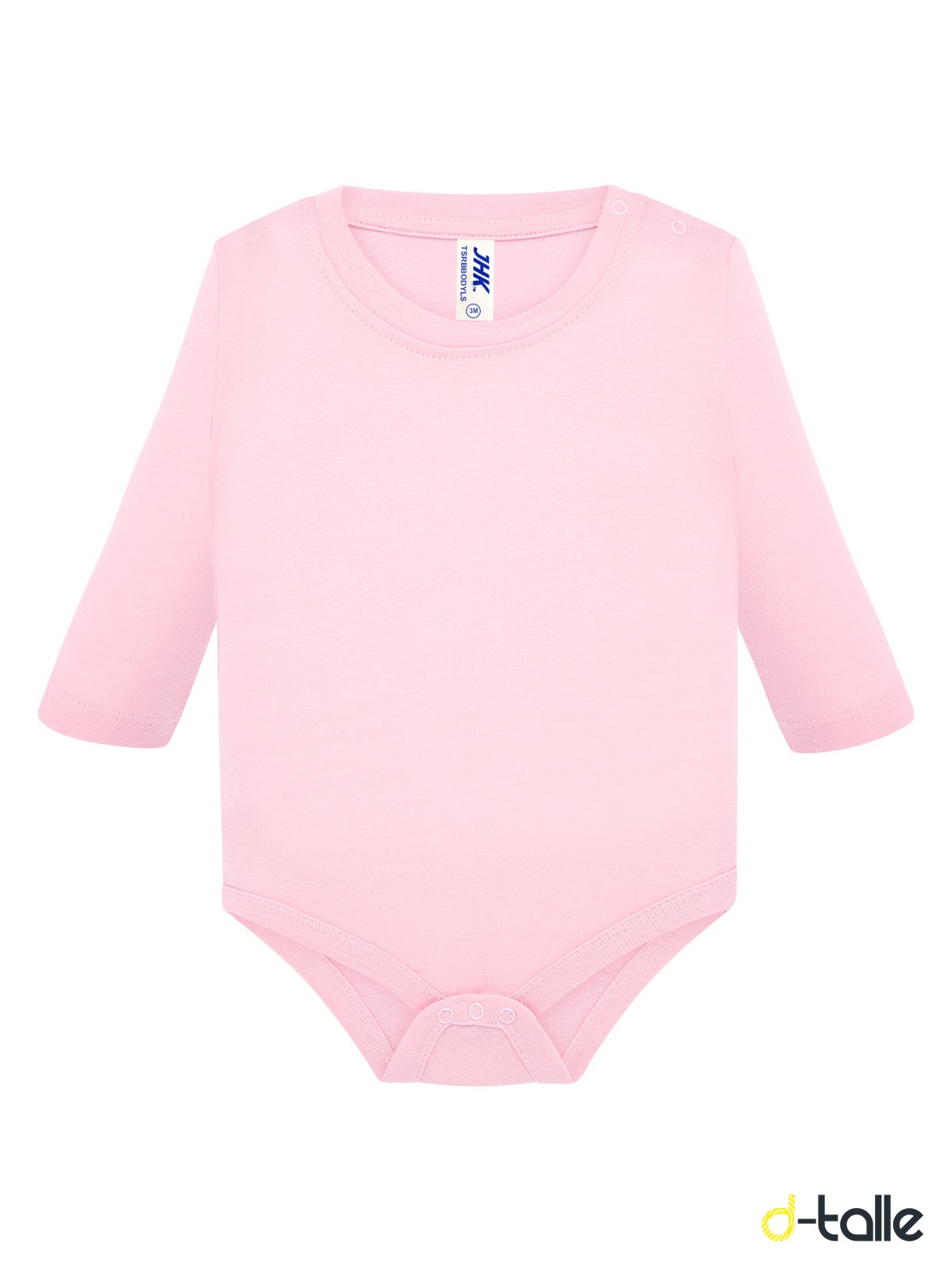 Body nadó personalitzat màniga llarga 6 Body bebé de manga larga personalizado color rosa, vista delantera