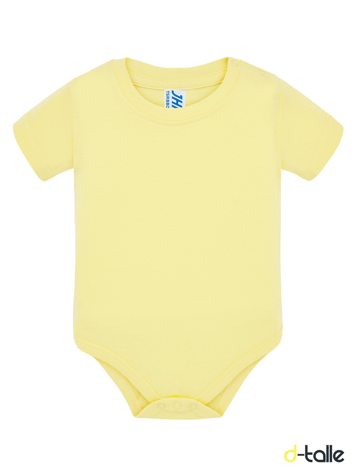 Body nadó personalitzat màniga curta 13 Body para bebé personalizado color amarillo, vista delantera