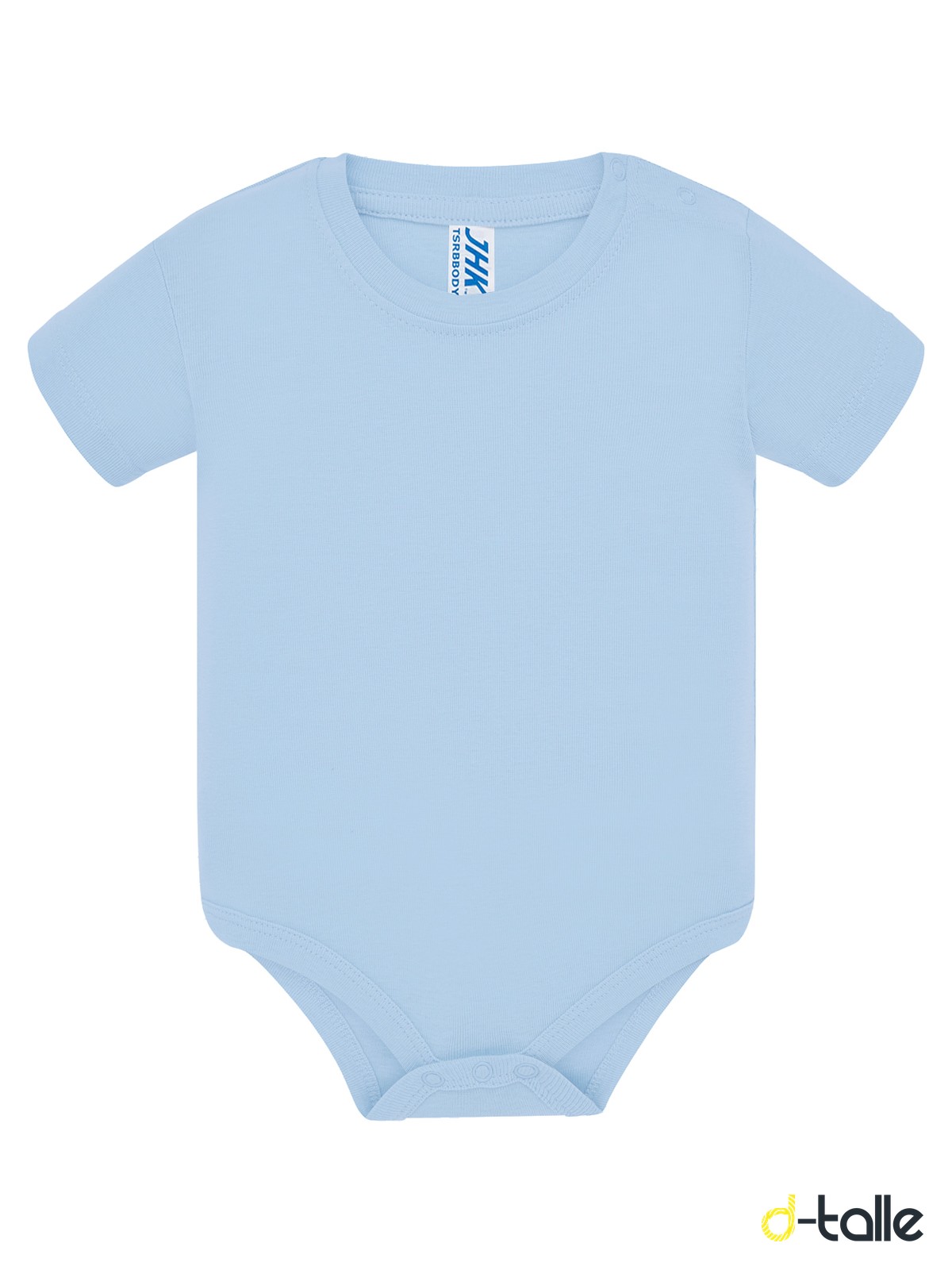 Body nadó personalitzat màniga curta 16 Body para bebé personalizado color azul claro, vista delantera