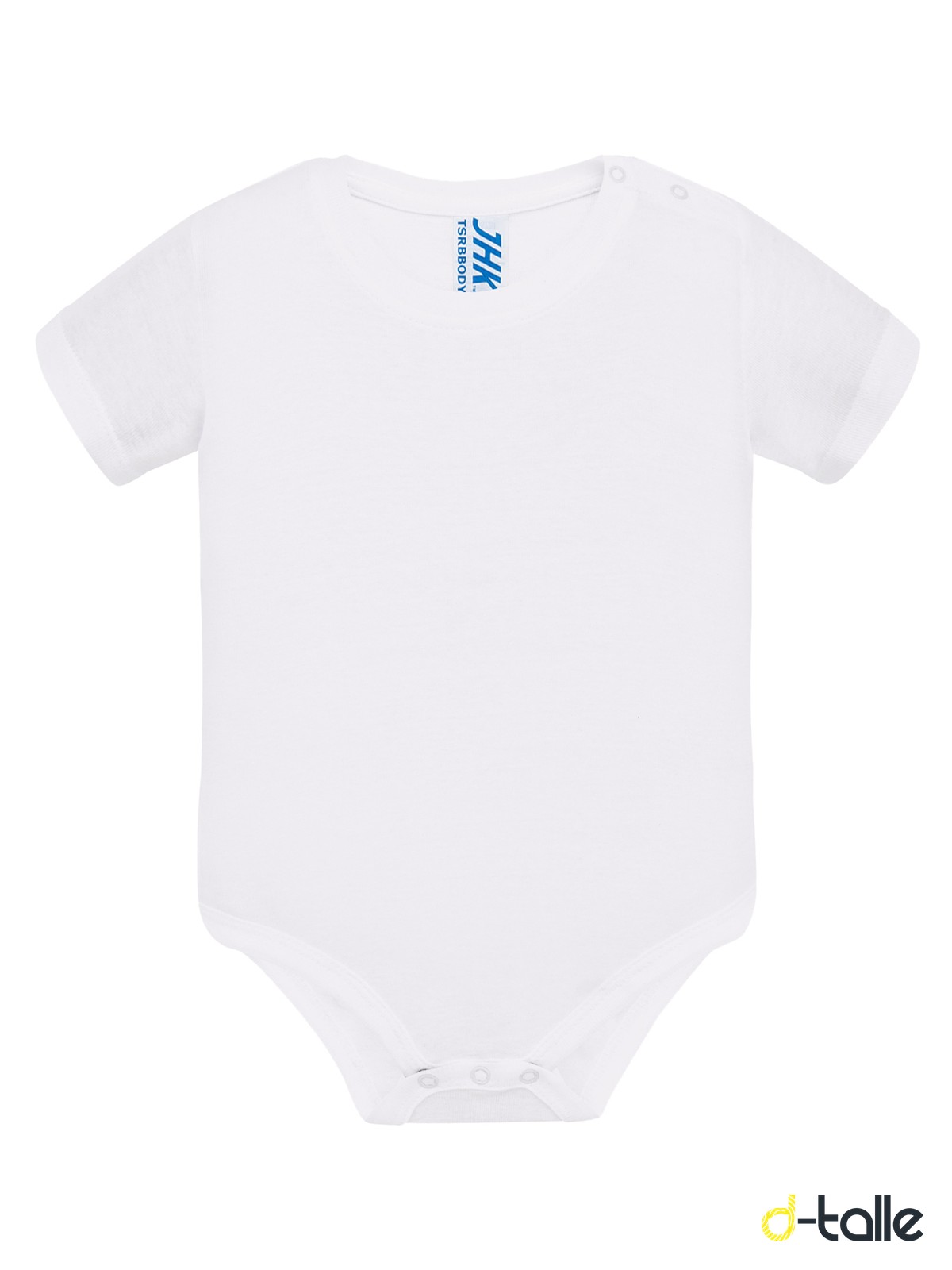 Body nadó personalitzat màniga curta 2 Body para bebé personalizado color blanco, vista delantera