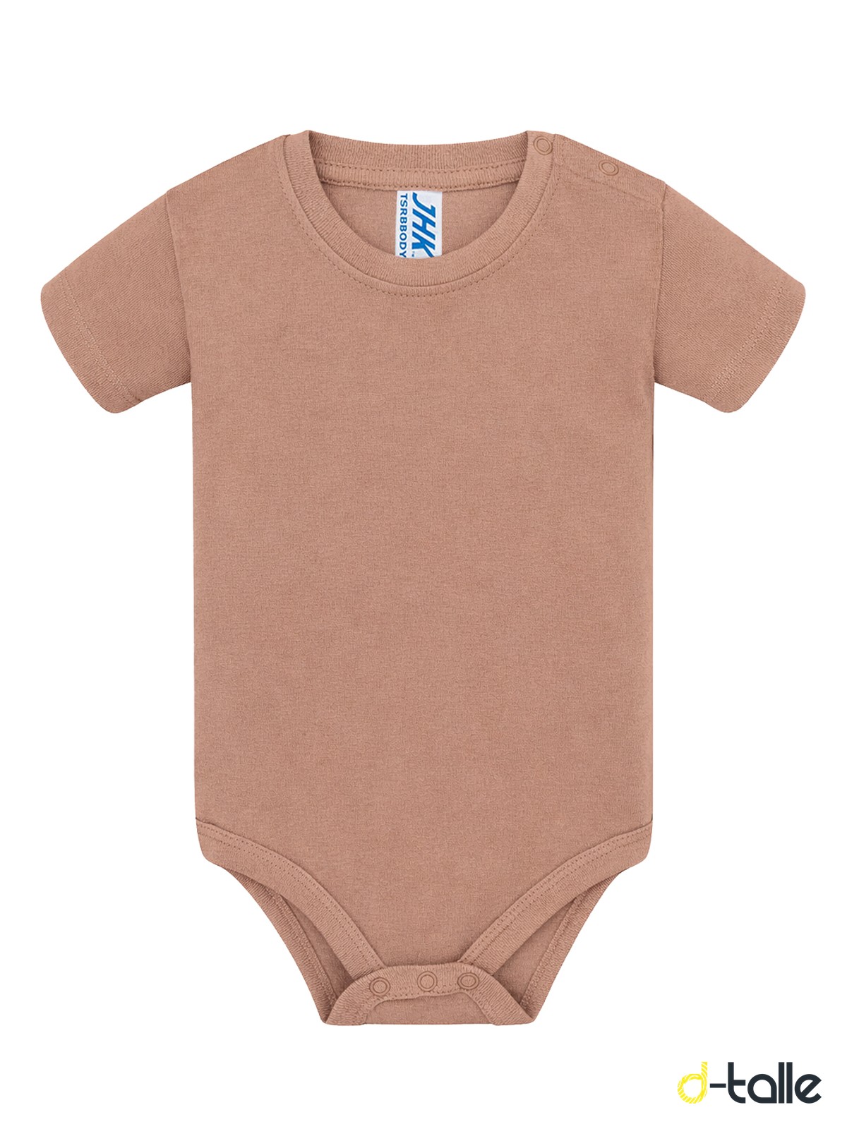 Body nadó personalitzat màniga curta 17 Body para bebé personalizado color chocolate, vista delantera