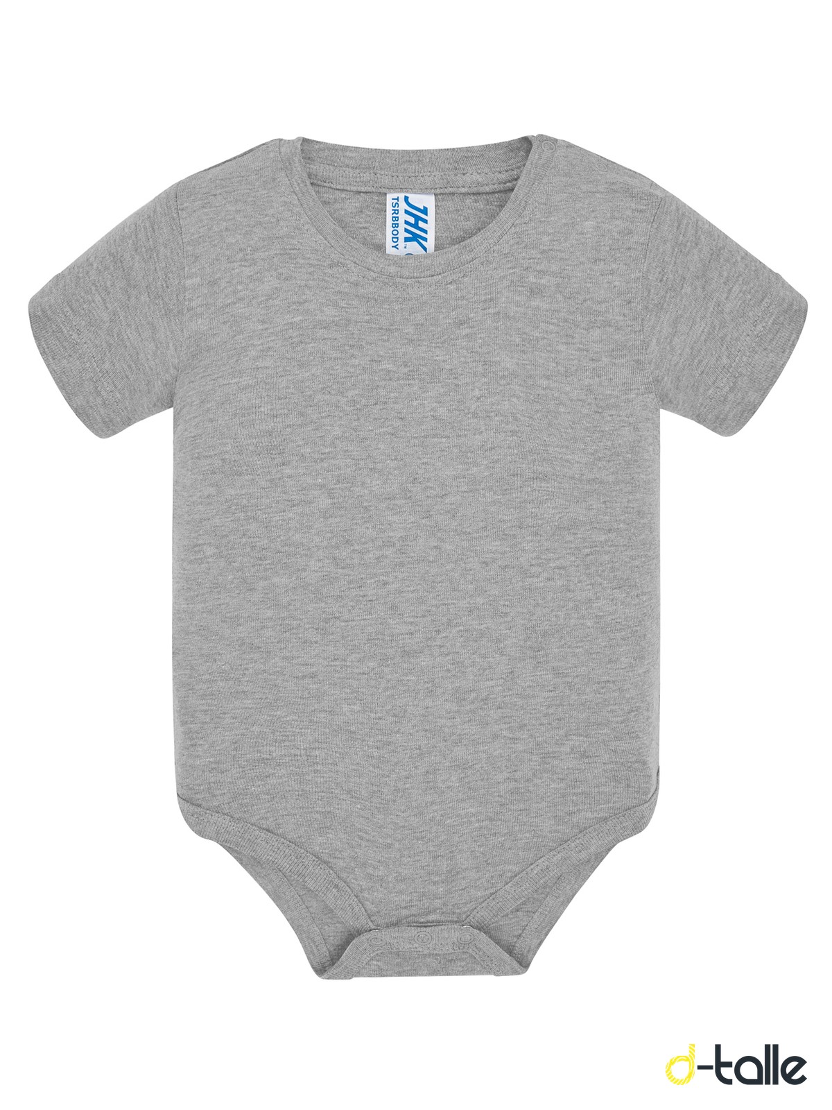 Body nadó personalitzat màniga curta 5 Body para bebé personalizado color gris claro, vista delantera