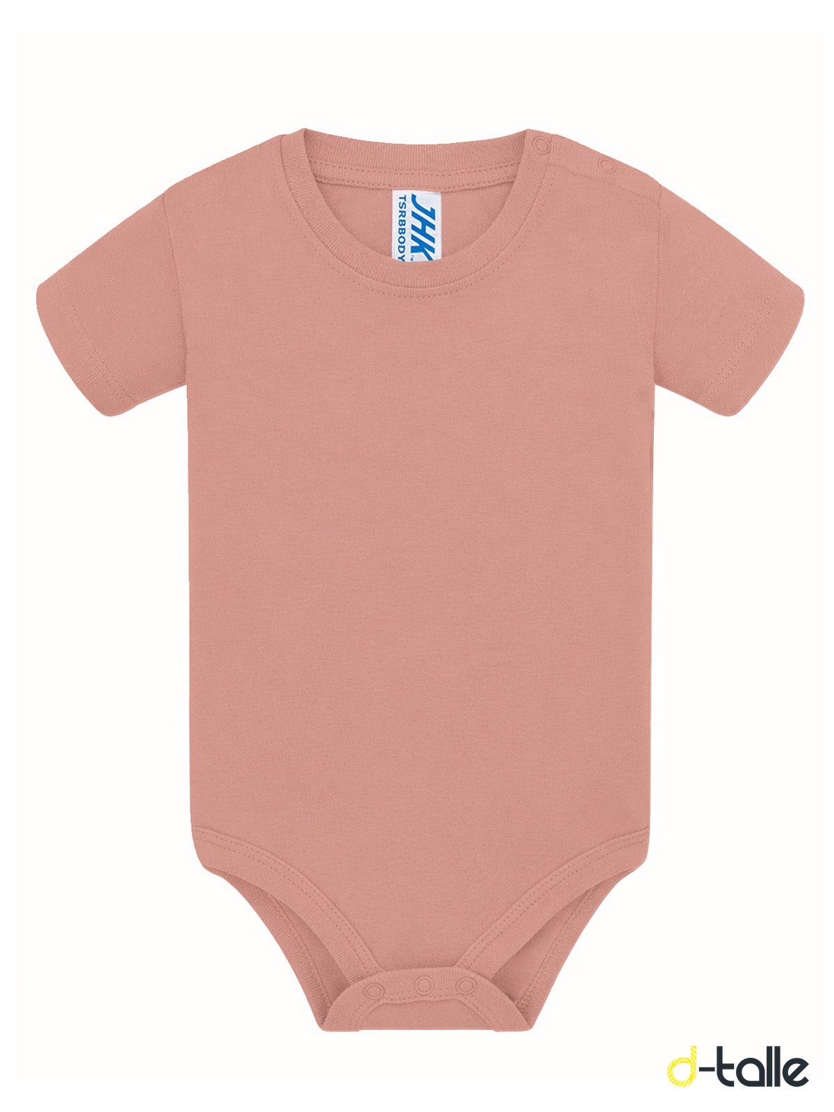 Body nadó personalitzat màniga curta 11 Body para bebé personalizado color rosa vintage, vista delantera