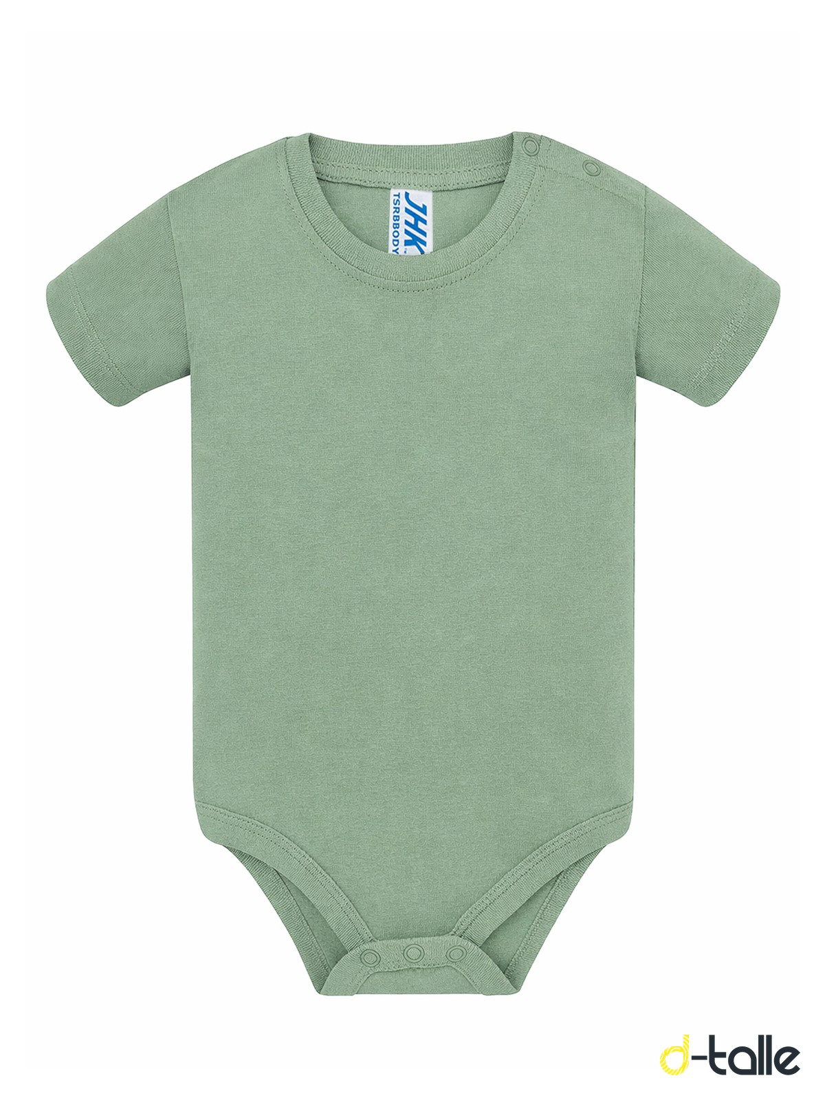 Body nadó personalitzat màniga curta 9 Body para bebé personalizado color verde claro, vista delantera