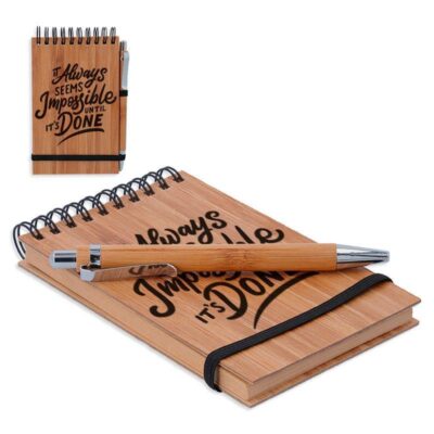 libreta de bambú personalizada