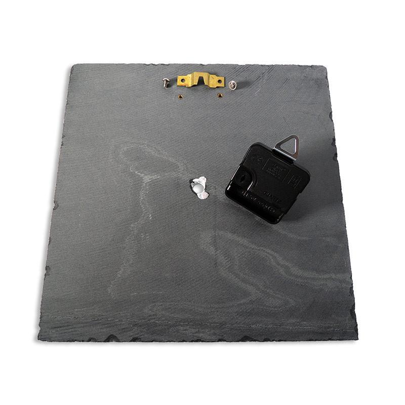 Personalisierter Schiefer-Fotohalter mit Uhr 6 Portafoto de piedra con reloj personalizado