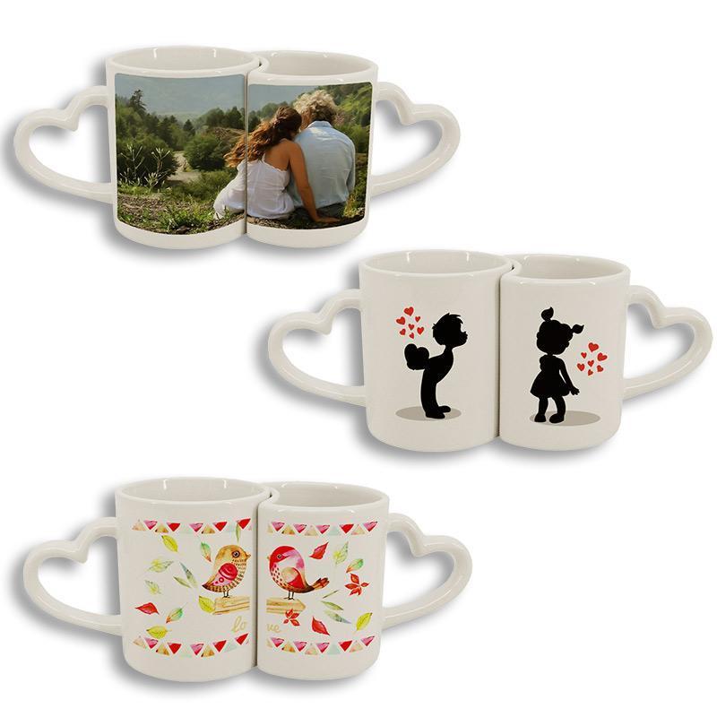 Tassa doble cor personalitzada 5 Taza doble corazón personalizada