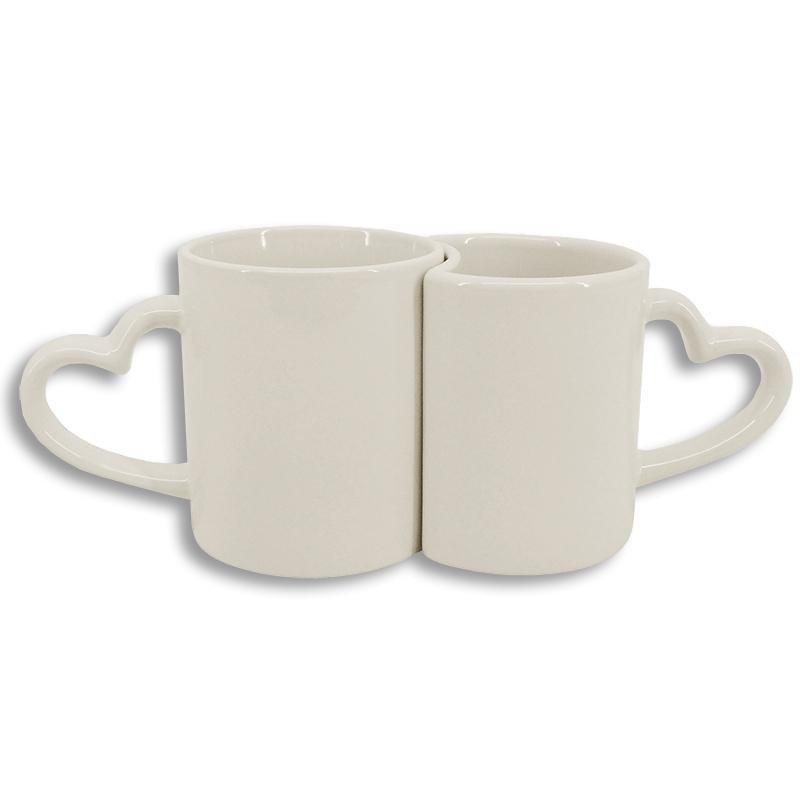 Tassa doble cor personalitzada 1 Taza doble corazón personalizada