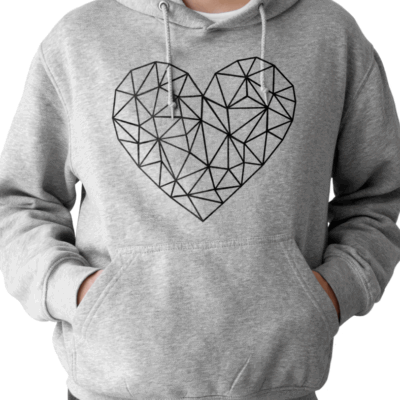 Ropa personalizada 49 Sudadera Corazón 3D