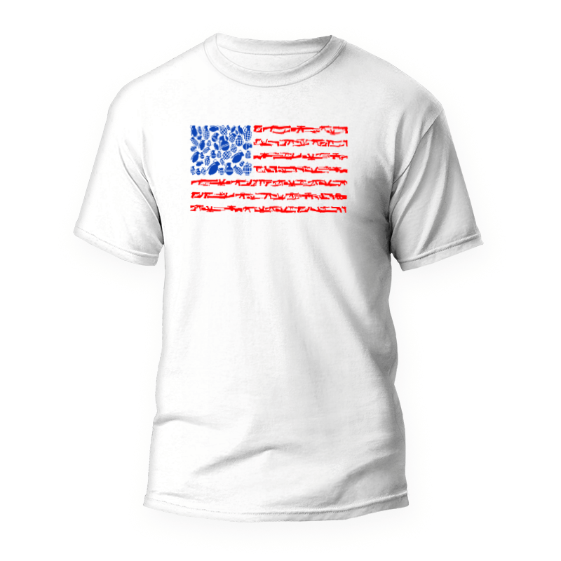 Bandera EEUU Armas T-shirt 1 Camiseta Bandera EEUU Armas