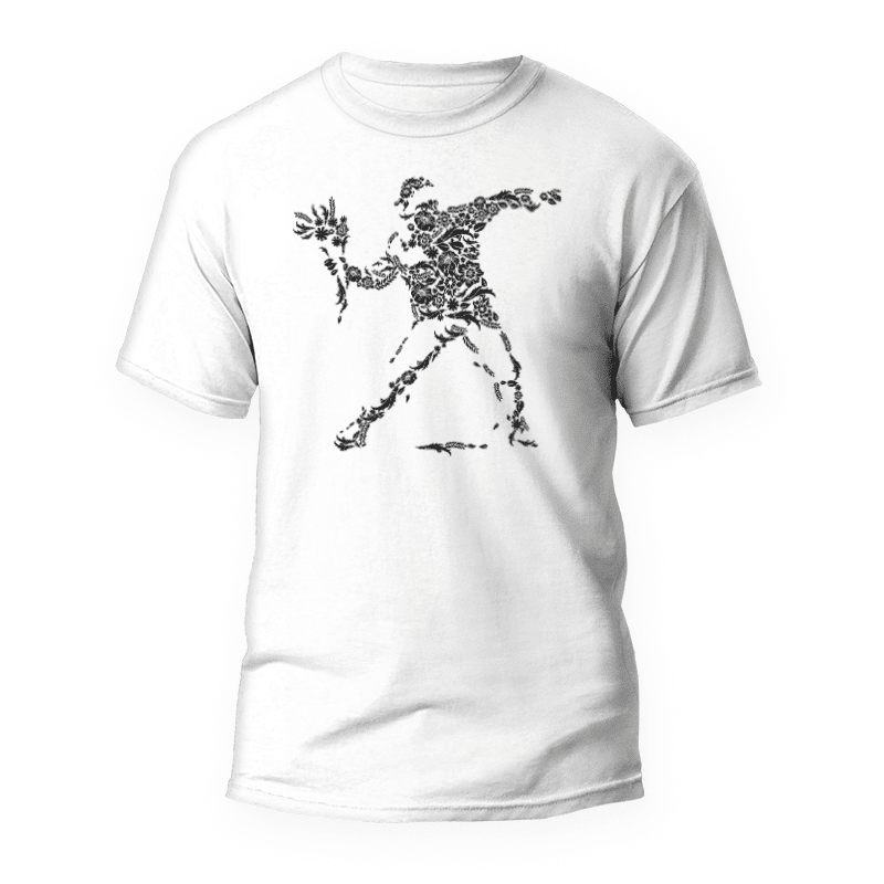 Banksy Blumen T-Shirt 1 Camiseta Banksy flores