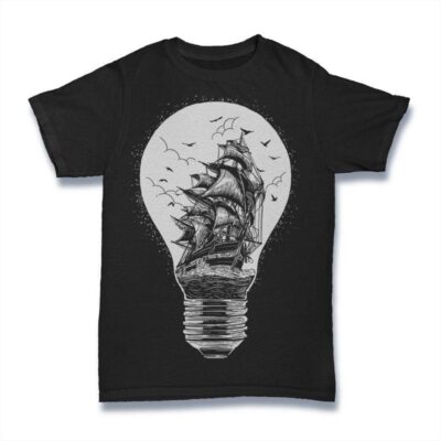 Camiseta Barco dentro bombilla
