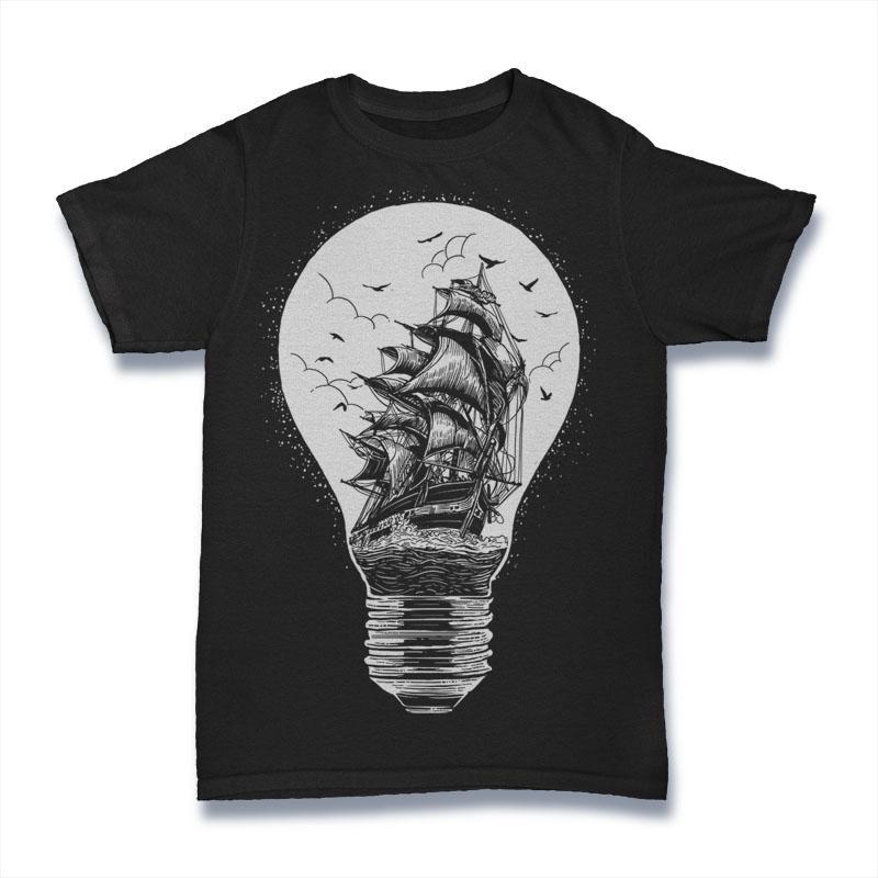 Samarreta Barco dentro bombilla 1 Camiseta Barco dentro bombilla