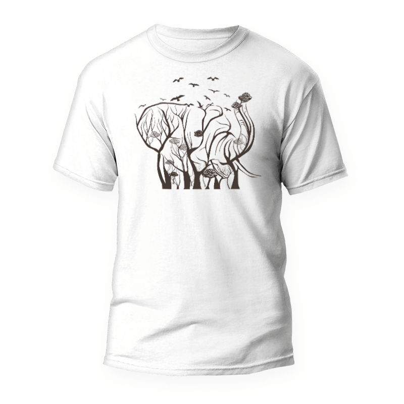 Elefante Ramas T-Shirt 1 Camiseta Elefante Ramas