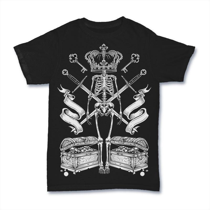 Samarreta Rey esqueleto 1 Camiseta Rey esqueleto