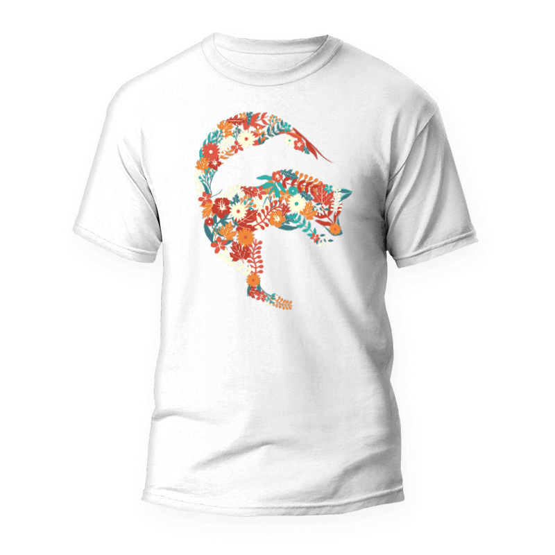 Camiseta Zorro Flores 1 Camiseta Zorro Flores