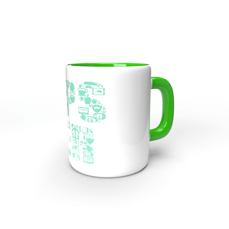 Taza verde Hipster 3 Taza verde Hipster