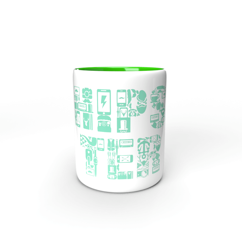 Taza verde Hipster 1 Taza verde Hipster