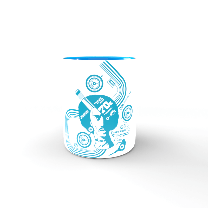 Funky 70 blaue Tasse 1 Taza azul Funky 70