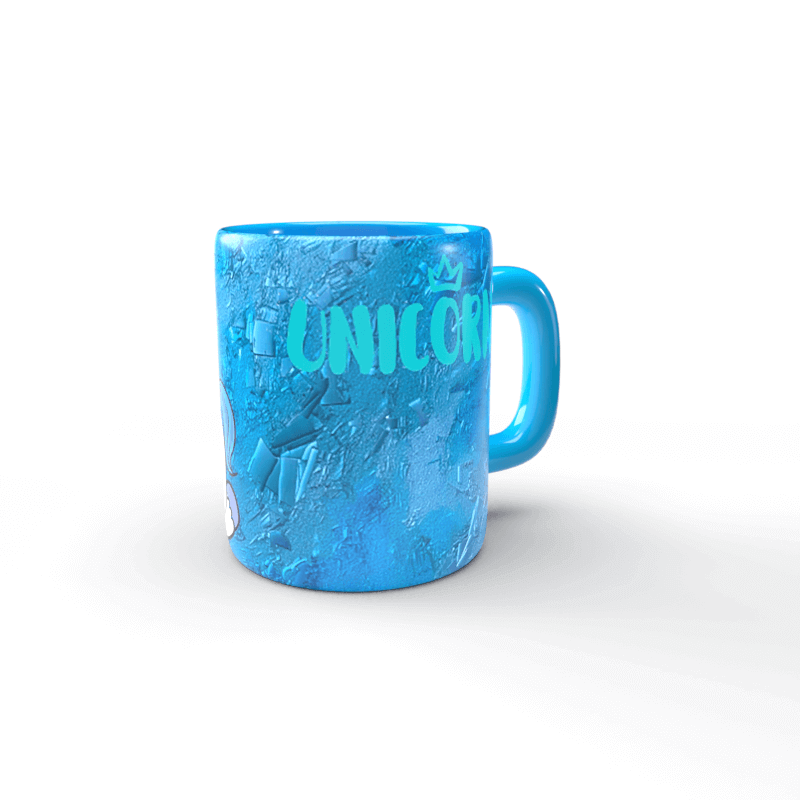 Einhorn blaue Tasse 2 Taza azul Unicornio