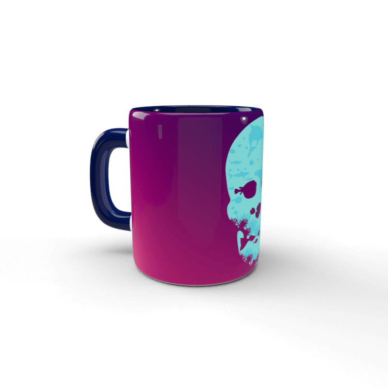 Calavera fons marí tassa blava 3 Taza azul Calavera fondo marino