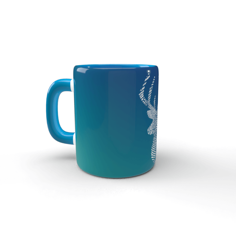 Hirsch blaue Tasse 2 Taza azul Ciervo