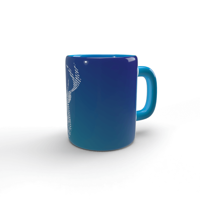 Hirsch blaue Tasse 3 Taza azul Ciervo