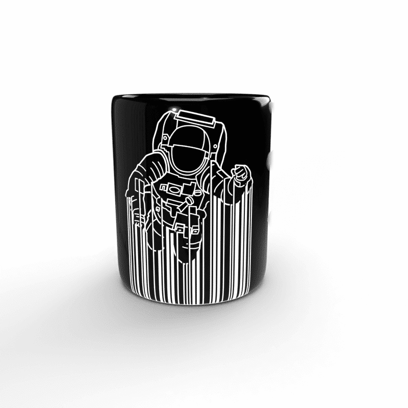 Taza negra Astronauta 1 Taza negra Astronauta