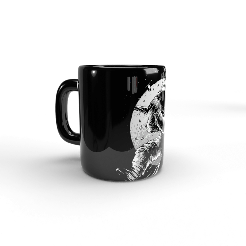 Guitarist Astronaut Black Mug 3 Taza negra Astronauta guitarrista