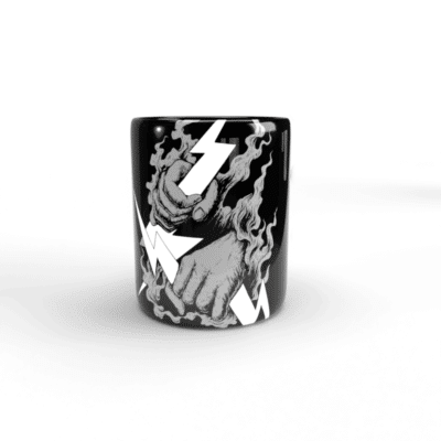Taza negra Atrapando relámpagos