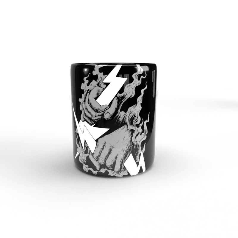 Taza negra Atrapando relámpagos 1 Taza negra Atrapando relámpagos