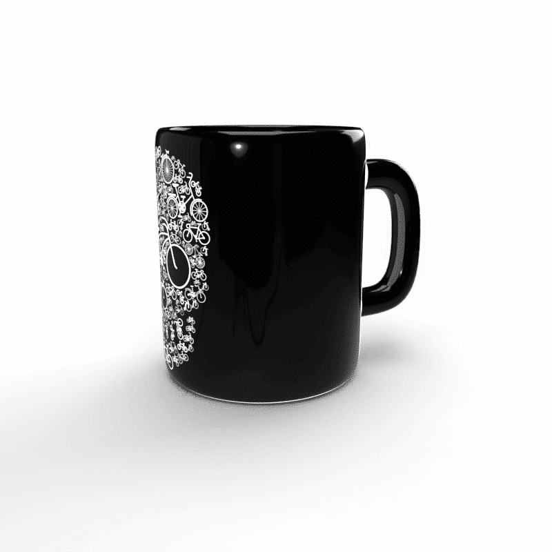 Calavera de bicicletes tassa negra 2 Taza negra Calavera de bicicletas