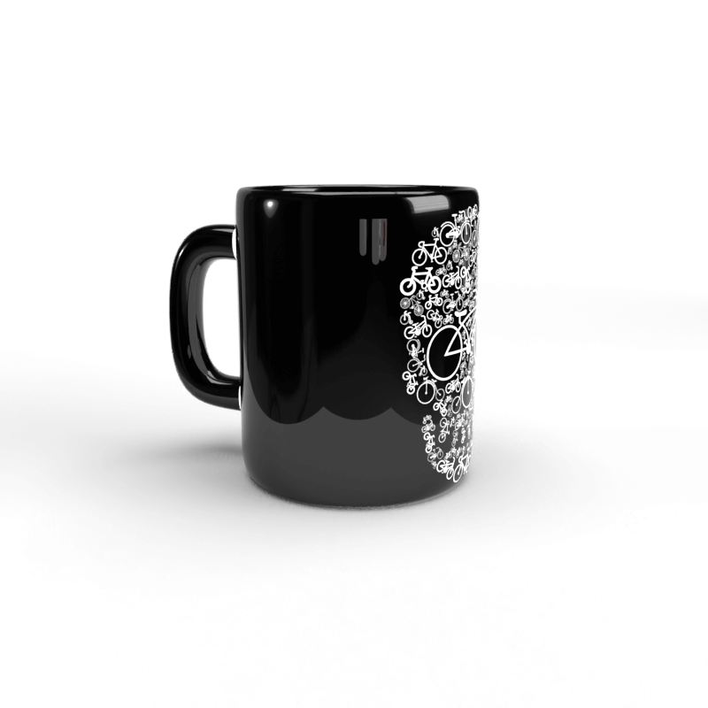 Calavera de bicicletes tassa negra 3 Taza negra Calavera de bicicletas