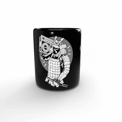 Taza negra Samurai Radiocassette