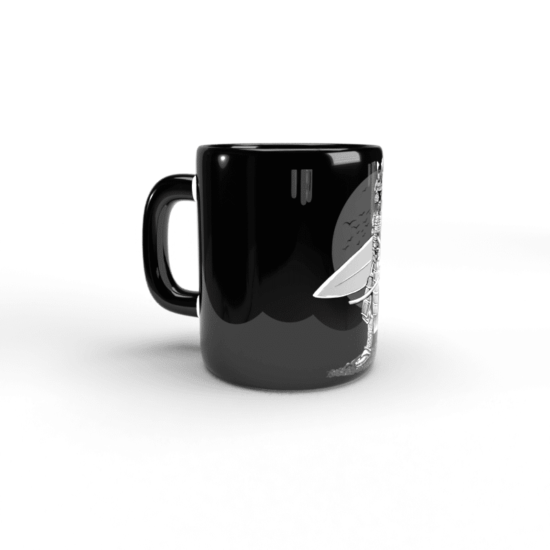 Surfer Samurai Black Mug 3 Taza negra Samurai surfero
