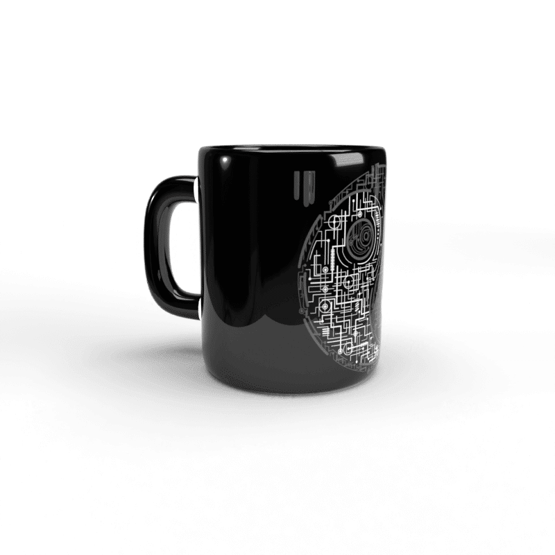 Taza negra Yin Yang eléctrico 3 Taza negra Yin Yang eléctrico