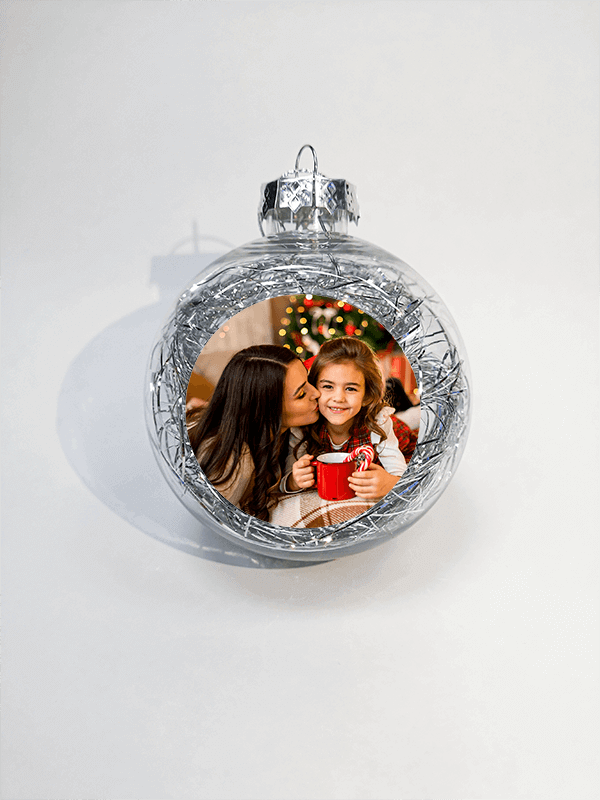 Bolas de Navidad personalizadas de color plateado 1 Bola de Navidad personalizada