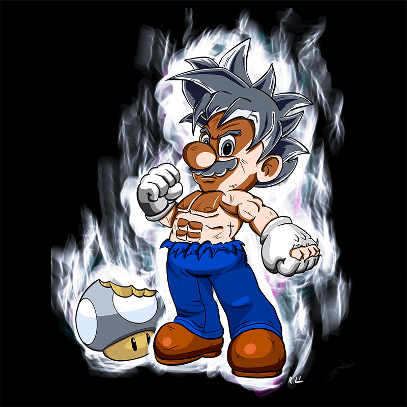 del fontanero ultra instinto T-shirt 2 SUPERMARIO-BROS-GOKU
