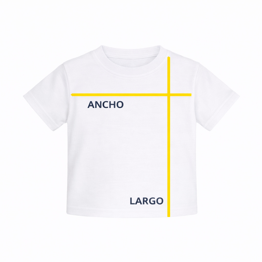 Guía de medidas camiseta bebé unisex