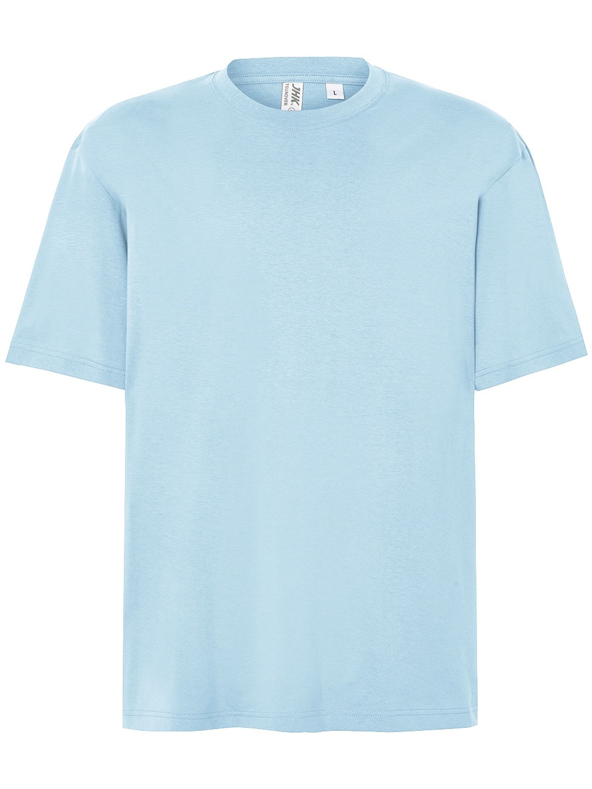 Samarreta oversize personalitzada 12 Camiseta oversize unisex color celeste, vista frontal de la prenda